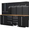 SOGI Arredamento modulare in lamiera SOGI ARR-OFF-2955-A-L per officina e garage - piano in legno - 2955x465x2000 mm