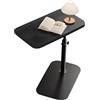 QoTang Tavolino a Forma di C, Tavolino da Salotto in Legno con Piano Alzabile e Girevole a 360°, per Soggiorno, Camera da Letto, Comodino, Lettura, Laptop, Snack, Caffè, 30 * 40 cm (Nero)