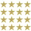 QUARKZMAN 16 Pz Stelle Termoadesive, Patch Ricamate a Cucire Stelle, Patch Decorative per Riparazioni Applicazioni per Fai da Te Zaini Borse Cappello Abbigliamento, 29mm Oro Giallo