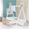 roba Lettino Montessori a Forma di Tenda 70 x 140 cm - Certificato FSC - Ecosostenibile - Robusto e Resistente - da 0 a 7 Anni - Legno di Bambù - Colore Bianco