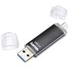 Hama Pendrive da 64GB, USB 3.0, Micro USB, Laeta Twin, Velocità 45 MBs, Nero