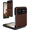 Foluu Custodia per Motorola Razr 40 2023, custodia in pelle Moto Razr 40, custodia in pelle PU + guscio rigido in PC ultra sottile e resistente custodia protettiva per Motorola Razr 40 2023 (marrone)