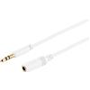 1aTTack.de 1 x 1,8 m - Cavo di prolunga audio bianco da 3,5 mm TRS sottile con contatti placcati in oro, perfetto per connessioni AUX