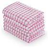 Uxcell Sourcingmap - Set di 6 strofinacci da cucina in cotone a nido d'ape, assorbenti d'acqua, piccoli, lavabili e riutilizzabili, 38 x 27 cm, rosa, di piccole dimensioni