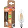 OSRAM Lampada LED mini candela Classic B40 Filamento 2,5W E14 trasparente
