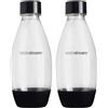 Sodastream Fuse - 2 bottiglie d'acqua lavabili in lavastoviglie, capacità 0,5L, bottiglie per la gasatura compatibili con Gaia, Terra, Art ed Enso, ecologiche, colore nero