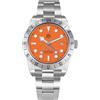 TACTICAL FROG San Martin SN054GE 39 mm BB Automatic Dive Watch NH34 GMT Watches Uomo Sapphire AR Coating 10 Bar Impermeabile, Quadrante arancione, Bracciale
