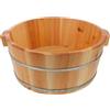 DEARMAMY Vasca Per Pediluvio in Legno Naturale Con Manici Portatili Bacinella Profonda Per Massaggio Piedi E Relax Lavabo Artigianale Lisciato Per Soaking a Casa E Viaggio 13.90X11.69X6.26In