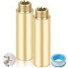 YFLeomry 2 prolunghe per rubinetto in ottone, 1/2 pollici x 80 mm, prolunga in ottone, raccordo di prolunga per acqua potabile e riscaldamento