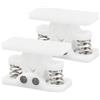 Luxvara Fermaporta Camper Pesante 65mm - Fermo Porta con 8 Fori per Viti & Doppia Molla - Gancio per Roulotte, Camper, Barca, Casa (Bianco, 63x40x27mm) - Accessorio Antidanno per Pareti e Porte