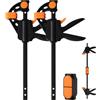 TOOLMAYS Morsetti da Falegname con Connettore 2 Pezzi | Set di Morsetto per Legno Sgancio Rapido Serraggio 100 kg, Apertura 0-420 mm, Campo di Allungamento 154-620 mm, Fissaggio con Una Sola Mano