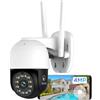 ATLANTIS Telecamera Wi-Fi Esterno senza fili 2K, 4 Mpixel Full HD e sup: 2560x1440 o 1920x1080 a 25fps, Motorizzazione, IP64, 6 IR e 6 LED Bianchi dist. 12m, Microfono, APP gratuita, A14-SC970-PT