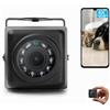 REVODATA Mini telecamera IP POE 5MP, Impermeabile IP65 Esterni, Ultra HD 2880 x 1620, Visione Notturna IR, Obiettivo 3,6 mm 75°FOV, Rilevamento Movimento, Connessione APP/NVR/PC (I704-3-P-TS Metal)