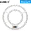 ZGREDED Pannello Led 220V Plafoniera Sostituzione Modulo Led 72W Cerchio Rotondo Pannello Luce Modulo 6000K/4000K Per Luci Ventilatore Da Soffitto