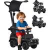HOMCOM Seggiolino auto HOMCOM per bambini, multi-attrezzato, 12-36 mesi, con poggiapiedi, spondina e tendina oscurante nera