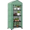 Outsunny Serra da giardino Outsunny con 4 ripiani, serra da balcone, telo rinforzato, struttura in acciaio, porta con cerniera, per fiori, piante e ortaggi, per interni ed esterni, 69x50x cm, Verde