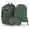 Baagl Zaino per la scuola, set da 3 pezzi, borsa per la scuola a partire dalla 3a classe, zaino per la scuola elementare con cintura sul petto, zaino ergonomico per la scuola, Grove