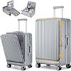 Sea choice Set di 2 Valigie Trolley in PC Bagaglio a Mano Set 2 Pezzi Valigie Rigide con 4 Doppie Ruote a 360° et Chiusura TSA 55cm/78cm con Ricarica USB, Porta bicchieri