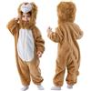 Doladola Costume da Halloween con Tutina con Cappuccio per Animali Costumi per Bambini (beige leone, 2-3 anni)