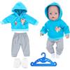 Hpbaggy Vestiti per Bambole per New Born Baby Doll, Vestiti per bambole 35-45 cm, vestiti bambole reborn, Felpa con cappuccio per volpe, Paio di pantaloni, Calzini, Gruccia, Accessori bambole reborn