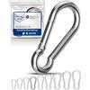 NietFullThings Moschettone acciaio inox A4 V4A Ø6 mm x 60 mm - carico di rottura 900 kg - senza inserto - resistente acqua salata - 20 pezzi