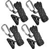 HOTUT Tiranti Tenda Paracord 5mm Corda Nylon Campeggio Corda, 4PZ Tiranti Corda per Tenda Campeggio Corde con Tenditori per Tenda, Riflettente Tenditore Corda Tiranti Corde per Tenda Ombrellone Telone