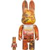 MEDICOM Bearbrick MY FIRST R@BBRICK B@BY 100% & 400% FOGLIE AUTUNNALI Ver.