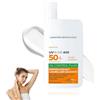 UieaMsio Fluido solare, crema solare impermeabile, trasparente e opacizzante, senza profumi, UV 400 Oil Control Fluid SPF 50+ per viso e pelle grassa, 50 ml