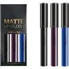 HISUNBEN 3 colori nero, viola, blu opaco, rossetto impermeabile, rossetto impermeabile, per Halloween, cosplay labbra, non stick Cup