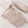 KMFASVX Set di pennelli per trucco, professionali per applicazioni precise, con pennello per fondotinta, pennello per contorno e trucco per occhi, ideale per viaggi e uso quotidiano (Rosa 13pcs)
