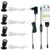 Monsing Faretti a LED per interni ed armadi, 1 W, orientabili a 360°, in alluminio, per armadio, corridoio, gallerie, negozi, armadietto per gioielli (bianco freddo, 4 pezzi)