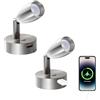 acegoo Lampada da Lettura 12V Camper LED Dimmerabile 3200K DC12-24V Spot con Caricatore Rapido USB, per Caravan Furgone Barca Camion Auto Illuminazione Interna (Nichel Spazzolato, 2Pcs)