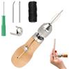 Ksvaye Kit Riparazione Pelle - 8 Pezzi Set di Strumenti per Lavorazione Cuoio e Cucito con Filo Cerato, Punteruolo, Aghi per Fai da Te e Cucito a Mano