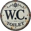 Igtefte Targa rustica in metallo per WC (toilette), stile vintage, per casa, bar, giardino, 20,3 x 20,3 cm