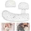 Foreverup Cuscino per gravidanza per dormire, cuscino premaman per donne incinte, morbido cuscino per il corpo in gravidanza, rimovibile e regolabile, doppio cuneo con copertura per schiena, fianchi