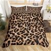 Homemissing Leopardo Set Copripiumino 135x200cm Ghepardo Stampato per bambini Ragazze Donne Nero Marrone Leopardo Copripiumone Africa Animale selvatico Pelliccia Modello Copripiumini Lusso