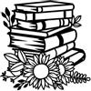 NBEADS Libri Girasole Decorazione da Parete in Metallo, Decorazione da Parete Nera Silhouette Wall Art per La Casa, Camera da Letto, Soggiorno, Bagno, Cucina, Ufficio, Hotel, 30x30cm