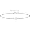 TINGN Bracciale in argento dorato per ragazze e donne - 18 carati placcato oro bianco oro bianco e delicato braccialetto sottile con lettere bracciali personalizzato, regalo di compleanno per donne