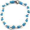 Spadarella Gioielli Spadarella spadino bracciale con pepite in argento 925 di diametro 6 mm e cotone nautico azzurro.Fatto a mano.Unisex.Lunghezza 17cm.
