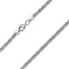 MATERIA by Matthias Wagner MATERIA, catenina per uomo in argento 925 a maglia bizantina, rodiata e diamantata su tutti e quattro i lati, 2,5 mm, personalizzabile, con scatola portagioie #K29 e Argento, cod. #K29