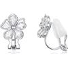 PHNIBIRD Orecchini da Donna con Fiore e Zirconi Cubici Orecchini con Clip per non forate per Adatti per cene e appuntamenti