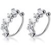 SLUYNZ 925 Orecchini a Polsino CZ in Argento Sterlina per Donne Ragazze Adolescenti Piccoli Orecchini a Cerchio Senza Orecchini di Cartilagine Piercing (A-Silver)