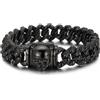 FREELANCE JW Bracciale a maglia cubana Skull Vintage - NERO