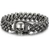 FREELANCE JW Bracciale a maglia cubana Skull Vintage - OSSIDATO