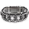 FREELANCE JW Bracciale Gothic Skull Head Biker - ARGENTO/ACCIAIO