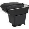 YJYWZH Bracciolo per VW Polo 2002-2009 con 7 USB e Portabicchieri | 6 Porte USB e 1 USB-C, Portabicchieri, Doppio vano portaoggetti, Bracciolo centrale, Pelle PU, Base specifica per veicolo