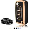 TOOMUME Cover Chiave TPU, Custodia Chiave Adatto per Peugeot 206 207 307 308 407 2008 3008 4007 5008 Citroen C1 C2 C3 C4 Picasso Berlingo, Copri Chiavi Guscio Chiave Auto Telecomando - Flip Key