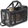 REQUISITE NEEDS Trasportino per animali domestici, borsa da viaggio pieghevole con lati morbidi, approvata dalle compagnie aeree, di grandi dimensioni, per gatti e cani fino a 7,7 kg, nero, con