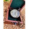 Antico Orologio da tasca vintage in ottone con scatola in legno antico orologio da t...