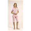 Gary Pigiama mezza manica pinocchietto donna Jersey Gary 5317, POLVERE